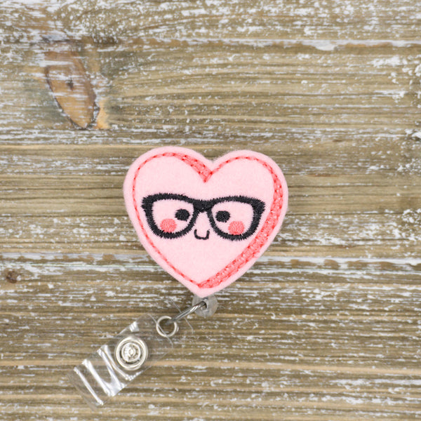 Geeky Conversation Heart Badge Reel / Interchangeable Valentine's Day Badge Reel Topper