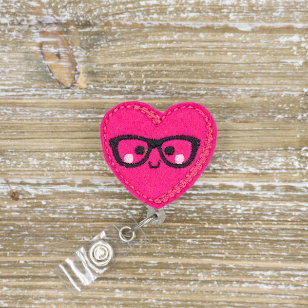 Geeky Conversation Heart Badge Reel / Interchangeable Valentine's Day Badge Reel Topper