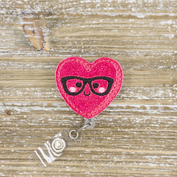 Geeky Conversation Heart Badge Reel / Interchangeable Valentine's Day Badge Reel Topper