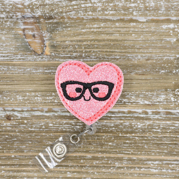 Geeky Conversation Heart Badge Reel / Interchangeable Valentine's Day Badge Reel Topper