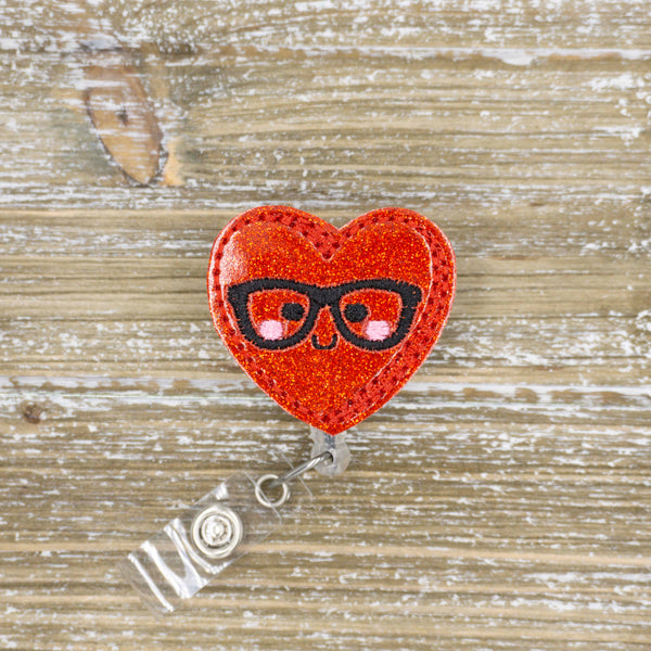 Geeky Conversation Heart Badge Reel / Interchangeable Valentine's Day Badge Reel Topper